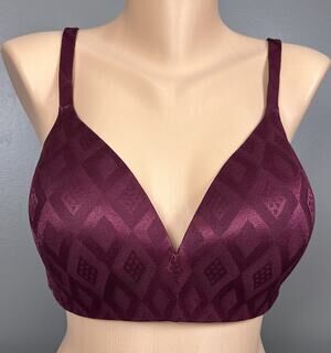 Victoria's Secret Body By Victoria Ipex Lined No Wire Bra Size 38D Burgundy Y2K